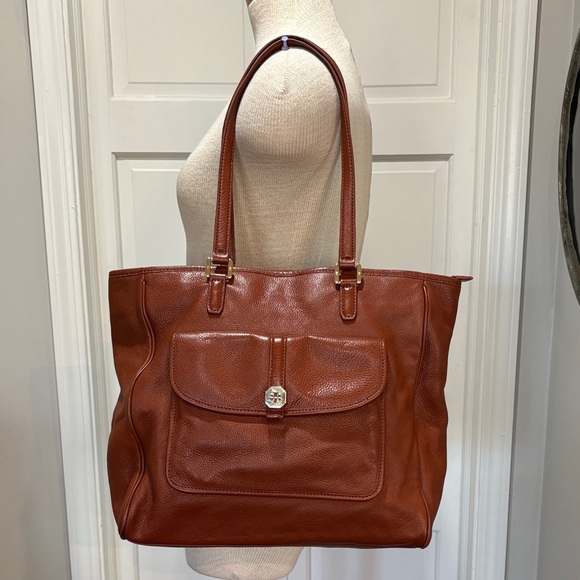 Tory Burch Handbags - Tory Burch large brown pebbled leather shoulder bag/purse